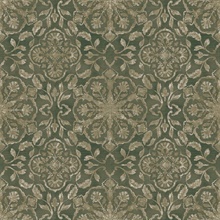 Forest Green Medallion String Wallpaper