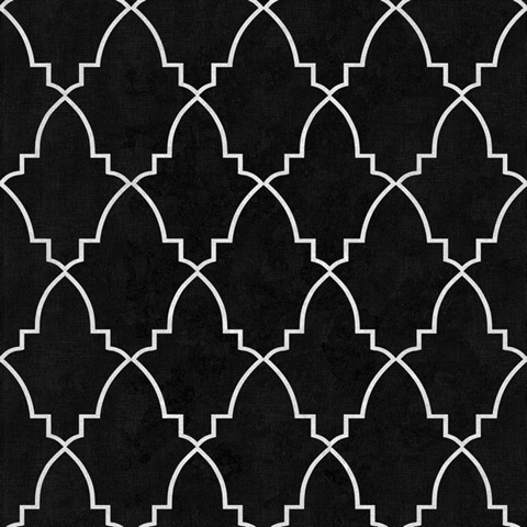Medina Trellis Black Peel and Stick Wallpaper