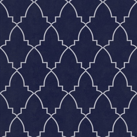 Medina Trellis Navy Peel and Stick Wallpaper