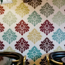 Mediterranean Oasis Damask Commercial Wallpaper