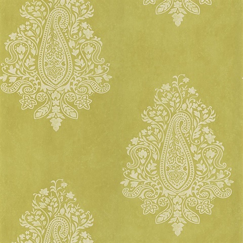 Mehndi Light Green Paisley