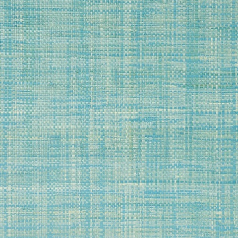 Meilian Turquoise Abaca Basketweave Wallpaper