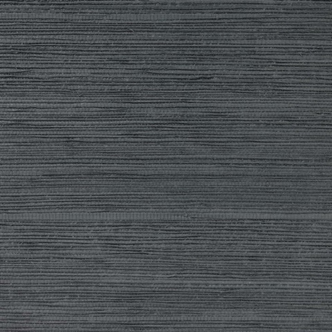 Meilin Black Slate Grasscloth Wallpaper