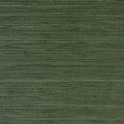 Meilin Lake Forest Green Grasscloth Wallpaper