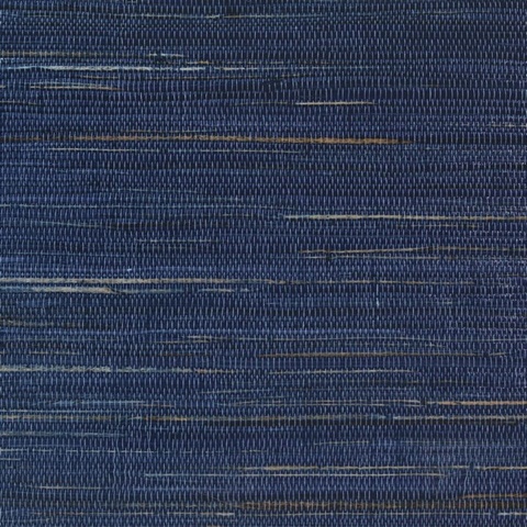 Meilin Navy Blue Natural Grasscloth Wallpaper