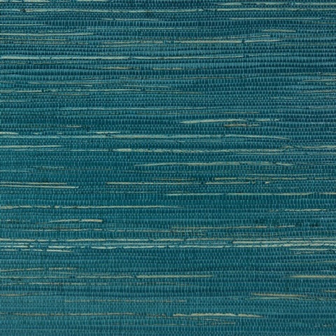Meilin Turquoise Natural Grasscloth Wallpaper