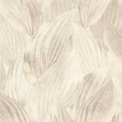 Melora Light Grey Leaf Wallpaper