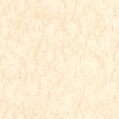 Mena Cream Floral Scroll Texture