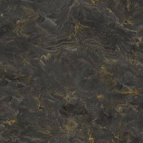 Meness Black Distressed Marble Wallpaper