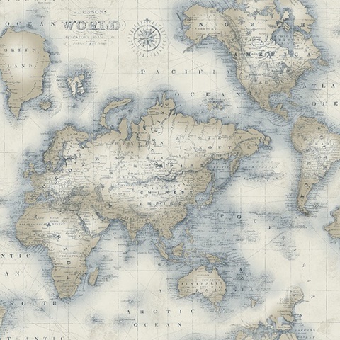 Mercator Cream World Map