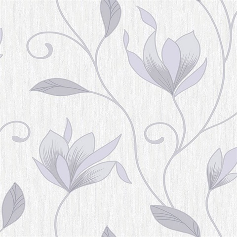 Mercutio Grey Floral Trail Wallpaper