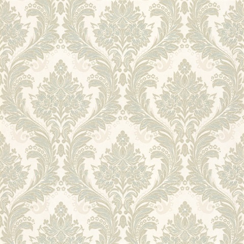 Mercutio Light Green Damask