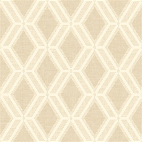 Mersenne Beige Geometric Textured Wallpaper