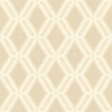 Mersenne Beige Geometric Textured Wallpaper