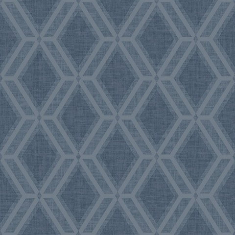 Mersenne Blue Indigo Geometric Textured Wallpaper