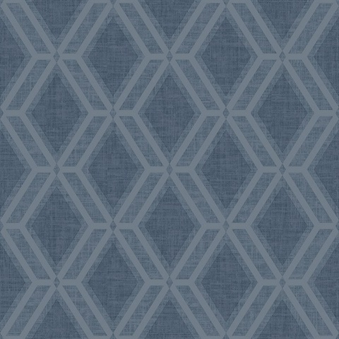 Mersenne Blue Indigo Geometric Textured Wallpaper