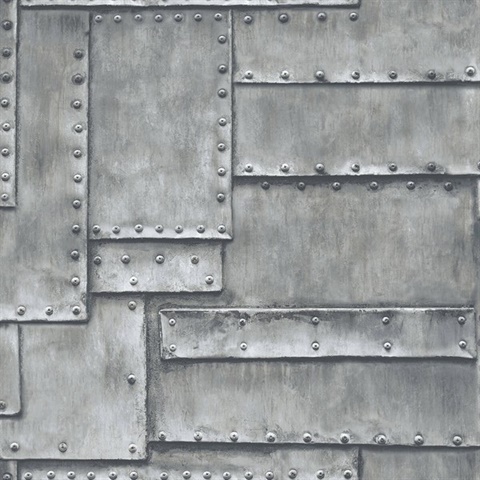 Metal Fuselage Panel Charcoal Peel and Stick Wallpaper