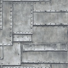 Metal Fuselage Panel Charcoal Peel and Stick Wallpaper