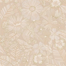 Metallic Bloom Dusty Rose Peel and Stick Wallpaper