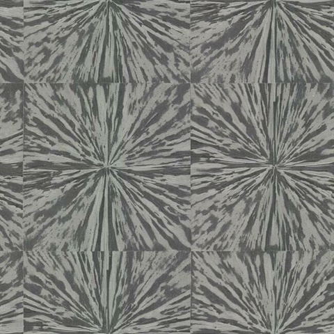 Metallic Charcoal Squareburst Wallpaper