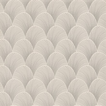 Metallic Cream Scallop Textured Wallpaper
