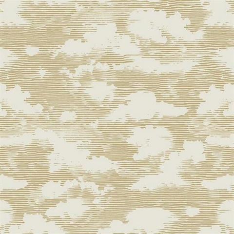 Metallic Gold Cloud Cover Prepasted Wallpaper