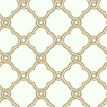 Metallic Gold Open Trellis Prepasted Wallpaper