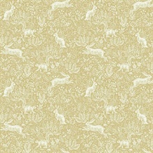 Metallic Gold &amp; White Fable Rabit &amp; Squirrel Animal Print Rifle Paper 