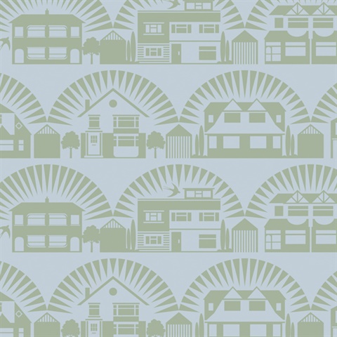 Metroland - British Lichen colourway wallpaper