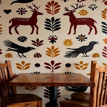 Mexican Amate Paper Commercial Wallpaper