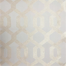 Light Grey & Silver Viva Modern Trellis Metallic Wallpaper