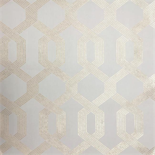 Light Grey &amp; Silver Viva Modern Trellis Metallic Wallpaper