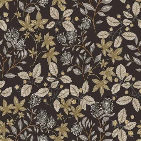 Mildred Black Botanical Trail Wallpaper