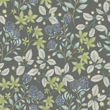 Mildred Charcoal Botanical Trail Wallpaper