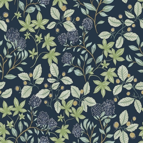 Mildred Indigo Botanical Trail Wallpaper
