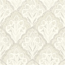 Mimir Dove Quilted Damask Wallpaper