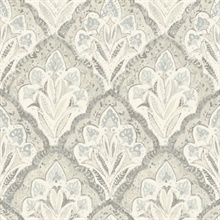 Mimir Grey Quilted Damask Wallpaper