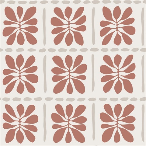 Mimosa Fleur Terracotta Wallpaper