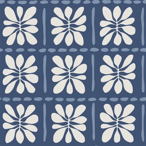 Mimosa Fleur Ultramarine Wallpaper