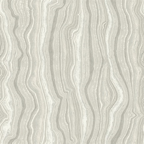 Mineral Shimmer Gray & Pearl Marble Wallpaper