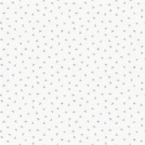Mini Leaf Toss Blue Wallpaper