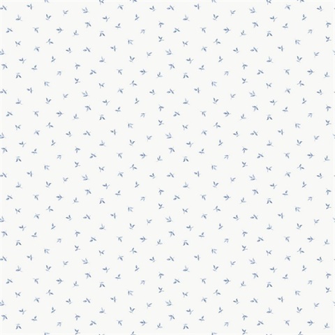Mini Leaf Toss Blue Wallpaper