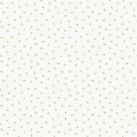 Mini Leaf Toss Green Wallpaper
