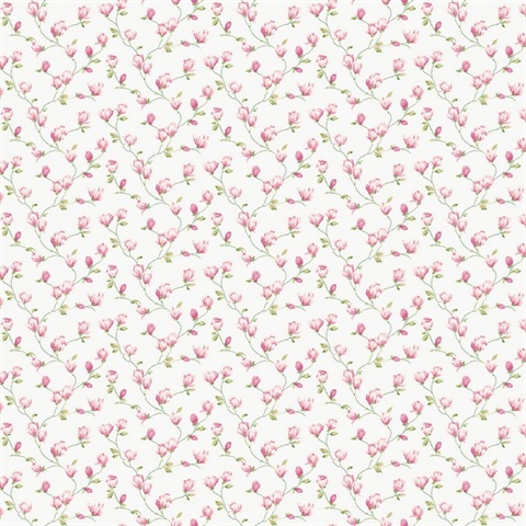 Mini Magnolia Pink Wallpaper