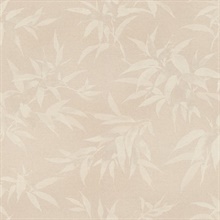 Minori Beige Neutral Textured Leaves Wallpaper