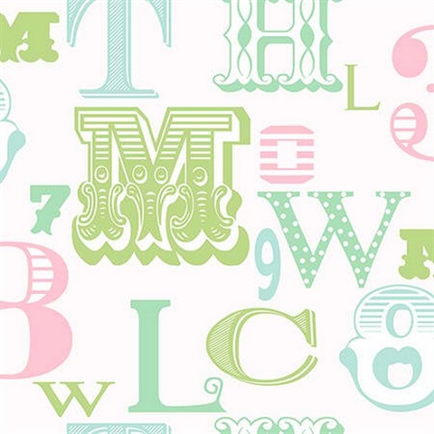 Mint & Pink "LMN Oh P" Wallpaper