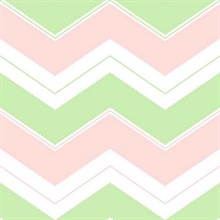 Mint & Pink Zig Zag Chevron Wallpaper
