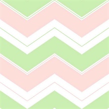 Mint & Pink Zig Zag Chevron Wallpaper