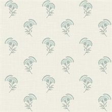 Minty Meadow & French Grey Small Lotus Branch Floral Wallpaper