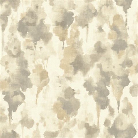 Beige Mirage Watercolor Ikat Wallpaper